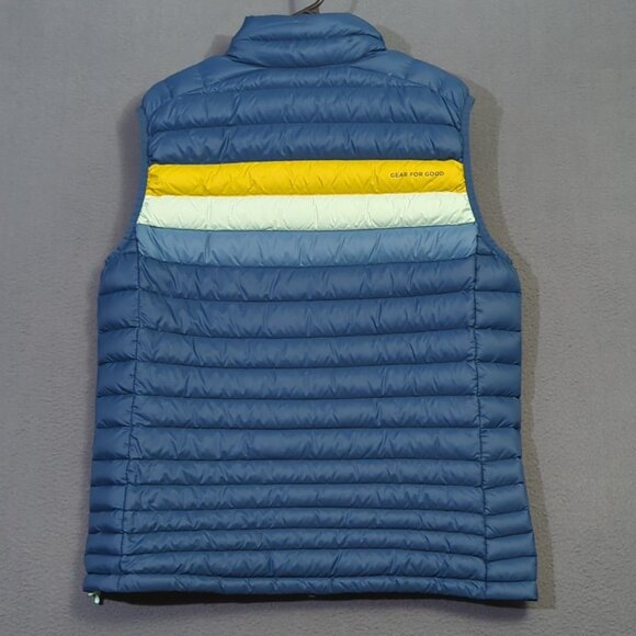 Cotopaxi Fuego Down Vest Men's L Blue Striped Nylon Full Zip Jacket Outdoors - Picture 10 of 13